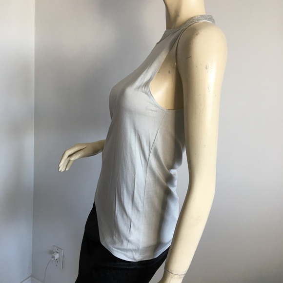 Calvin Klein sleeveless top with sequin jewel neckline size small - Picture 5 of 9